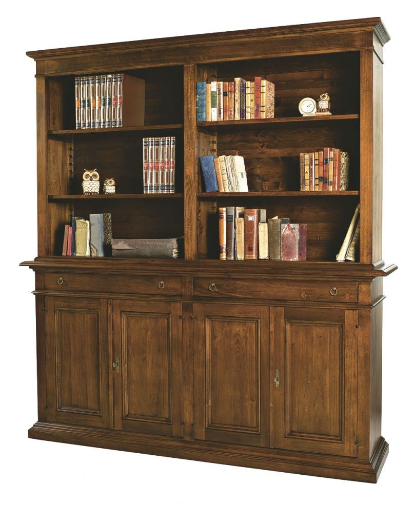 Credenza 4 ante con alzata libreria