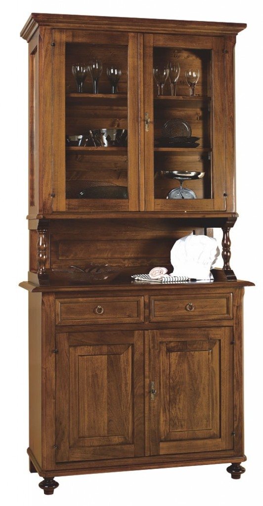 Credenza 2 ante 2 cassetti con cipolle alzata con torniti e vetri laterali